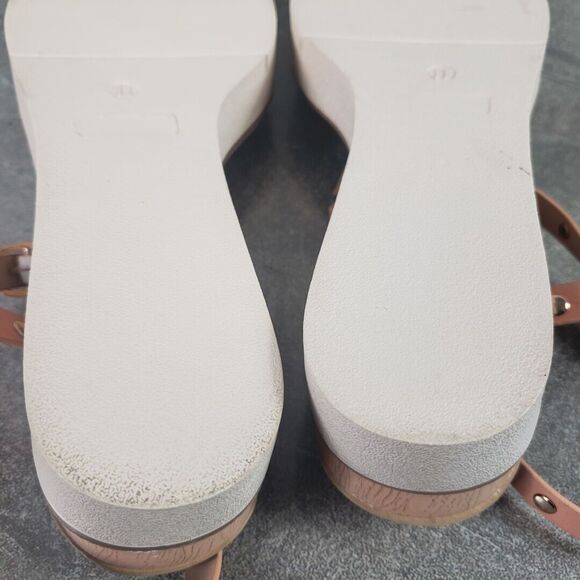 Journee Collection Platform Sandals sz 11 Pink Leather Wedge Cushioned Shoes - Picture 8 of 12